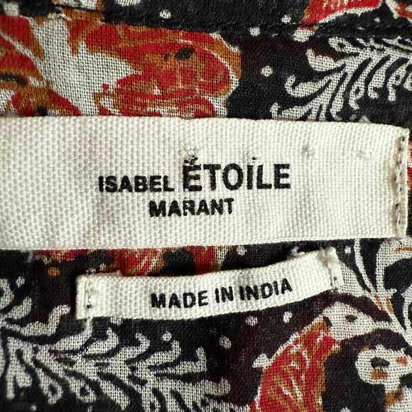 Isabel Marant Etoile The Maria Top 40 Collarless Button Down Shirt 100% Cotton - Picture 11 of 13
